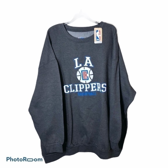LA Clippers Crewneck Sweatshirt NWT 4XL Men’s Gray NBA Los Angeles - Picture 1 of 5